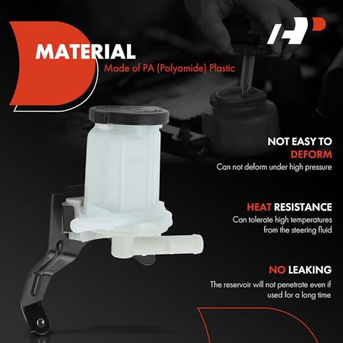 A-Premium Power Steering Reservoir/Tank with Cap & Bracket Compatible with Toyota Corolla 2003-2008, Matrix 2003-2008, 1.8L