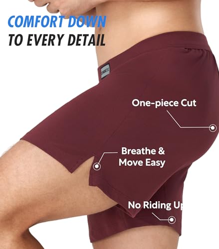 Separatec Combed Cotton Boxers for Men Soft Cooling Boxer Shorts Loose Breathable Knit Mens Underwear with Button Fly 3 Pack4