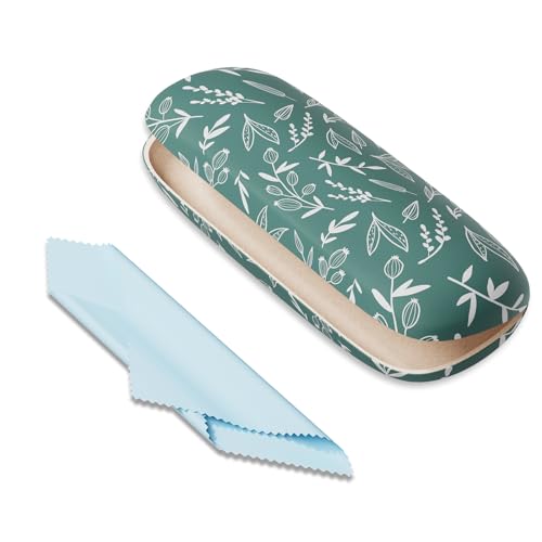Image of Eyeglasses Case, Portable Hard Shell Protective Case for Glasses, Eyeglass Holder Box for Women with Cleaning Cloth