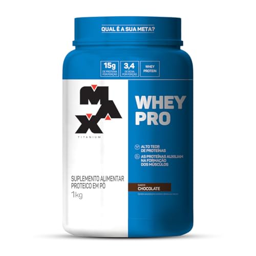 Max Titanium Whey Pro Pote 1kg - Sabor Chocolate