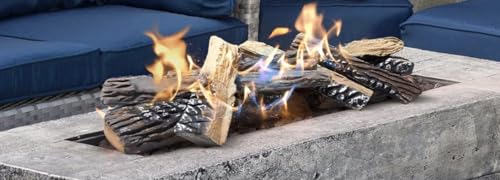 8er-Set Keramikholz Deko-Holz für Bio-Ethanol oder Gas Kamin hitzebeständige Keramik-Holzscheite Kaminholz