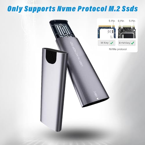 Caja externa para M.2 NVMe USB 3.1 Gen1 5Gbps miniatura 7