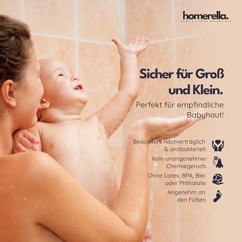 homerella© Duschmatte rutschfest 53x53cm, INKL. AUFHÄNGUNG, Antirutschmatte Dusche, schimmelresistent&waschbar, Duschwanneneinlage, Duscheinlage, Rutschmatte Dusche, Duschmatten, Badematte rutschfest