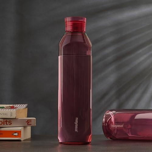 Image of Nayasa Space Plastic Water Bottle 1150 ml | Set of 5 | BPA-Free Fridge Bottle for Home, Office, School, Gym | Leak-Proof & Durable | Red