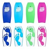 Two Bare Feet 37" Bodyboard with Leash – EVA Deck & HDPE Slick Bottom, Lightweight EPS Core Boogie Board for Kids & Adults, Beach Surf Board (37", Future Print Aqua)
