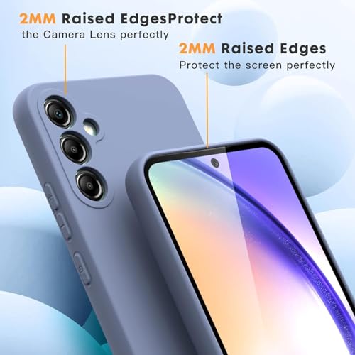 Image of Elzzi Microfiber Candy Case Compatible for Samsung S23 FE 5G Smooth Touch Cushion Liquid Soft Silicone Gel Rubber Phone Cases Non-Slip Full Body Protective Shockproof Back Cover - Lavender Grey