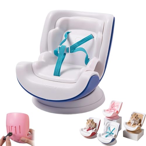 Hamsters Car Seat,Adjustable Leash Gerbils Car Vent Holder Includes Vent Clip & Magnetic Base, Small Animal Safety Carrier with Secure Buckle, Airflow-Friendly Design for Guinea Pigs Mice (Blue)