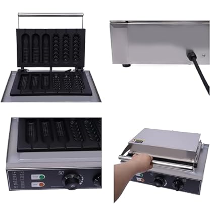 JAYEUW Kommerzielle WaffelgeräT am Stiel mit antihaftbeschichteten Backplatten Hot Dog Maschine Stiel Waffelgerät 1500 W Edelstahl Waffelbackmaschine – Bild 7