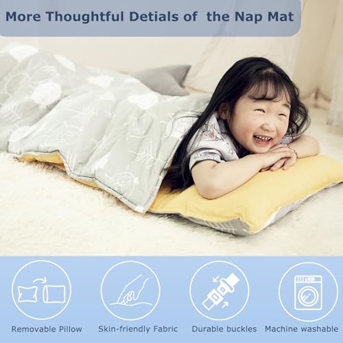 Image of 100% Cotton Kids Toddler Lightweight and Soft Nap Mat- Shark