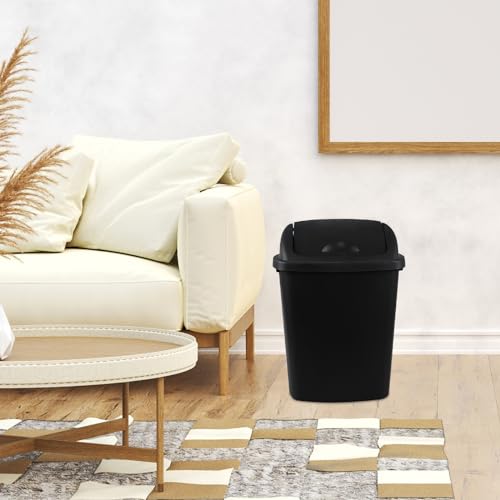 Set de 4 canecas de basura rectangulares 6 galones negras miniatura 5
