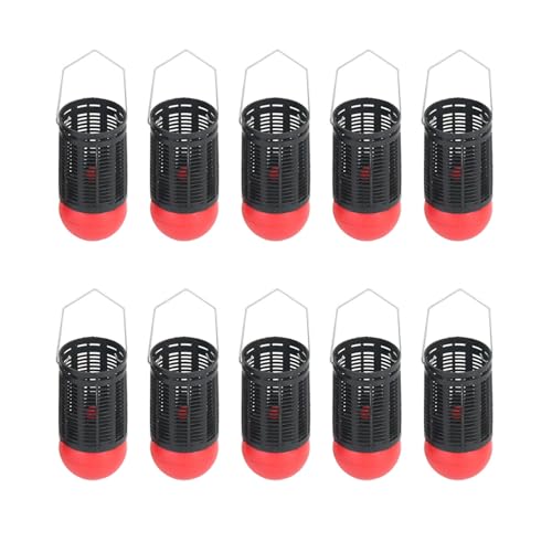 10Pcs Fishing Soft Baits Throwing Device Thrower Feeder Holder Fishing Lure Basket Cage Badminton Type Nesting Device Fishing Lu