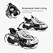 BEAU TODAY Womens Chunky Sneakers,Womens Fashion Sneakers,90s Comfortable Running Dad Shoes,Platform Casual Lace up Non Slip Rave Tennis Walking Shoes Grey&White US 8
