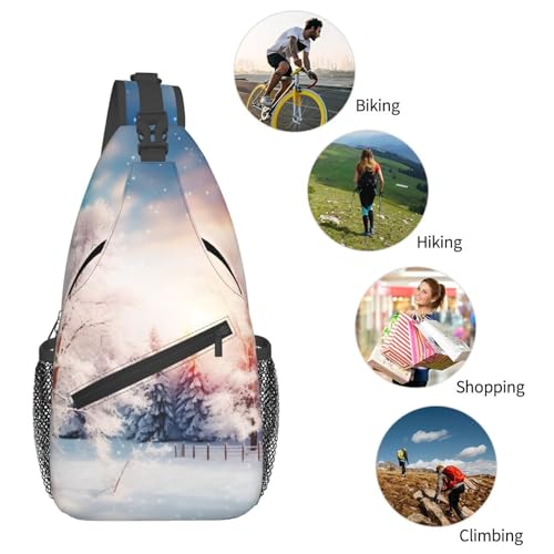 Bolso tipo Sling para Hombre y Mujer Negro, para Viaje y Senderismo miniatura 5