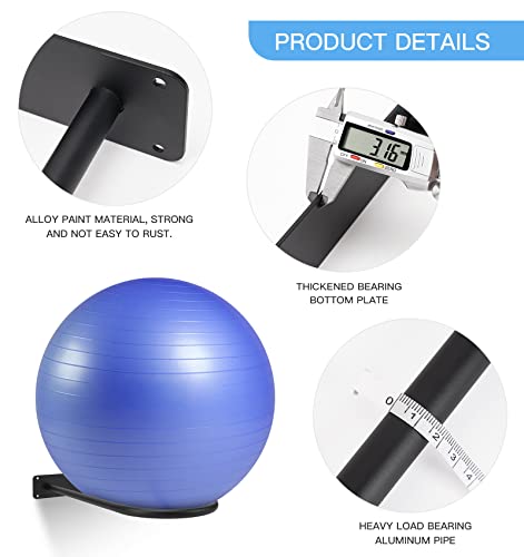 XIAO PEI Medicine Ball Rack - Wall Mount Stability Ball Storage Rack(1 Black) by XIAO PEI - Image 4