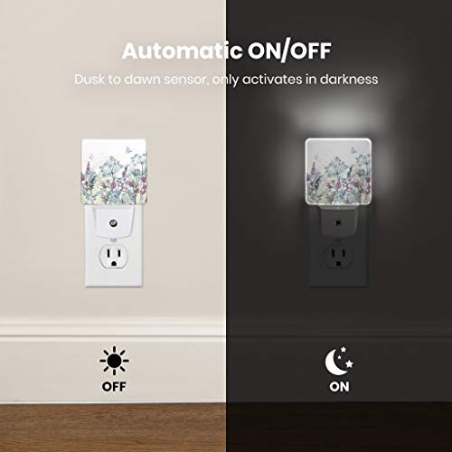 Led Night Light 2 Pack, Decorative Plug-In Lights By Night With Smart Auto Dusk To Dawn Sensor Cute Nightlights For Bedroom, Kitchen, Kids Room Nursery, Hollway, Stairway, Bathroom (Vintage Floral) #TOP2