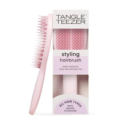 Tangle Teezer Ultimate Styler, Brosse à Cheveux pour Entretenir les Perruques, Tissages et Extensions et leur donner une Apparence Naturelle, Volume, Texture, Brillance et Boucles Définies, Rose