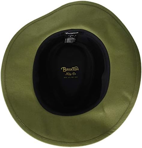 BRIXTON Wesley Cotton Fedora, Olive, XS 