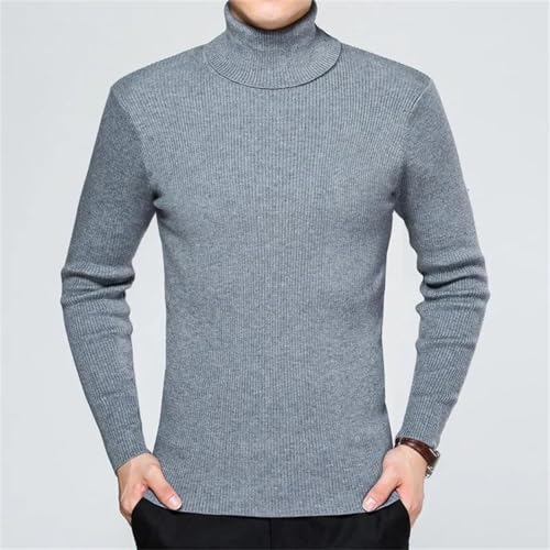 Men's Turtleneck Pullover Sweater Solid Slim Fit Long Sleeve Ribbing Knitted Sweaters2