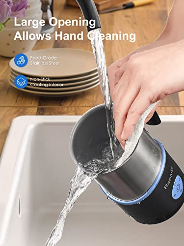 Milk Frother, Reemix 11.8Oz Electric Milk Steamer Soft Foam Maker With Large Open,4 In 1 Multifunction For Hot & Cold Froth, Automatic Off & Easy Cleaning,Silent Operation (Blue) #TOP3