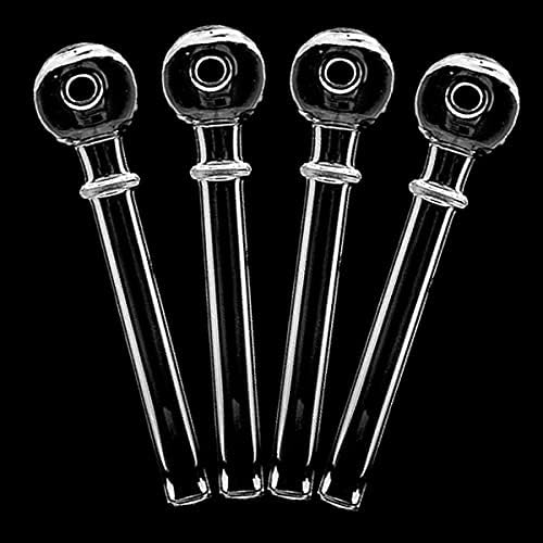 5 Inch Glass Pipe Glass Oil Burner Clear Thick Glass Oil Pipe (4 Pcs)