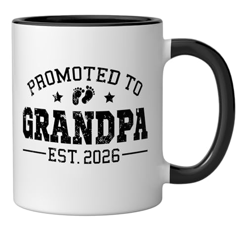 Taza de cerámica negra y blanca para abuelo 11 oz miniatura 2