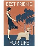 Cpirust Vintage Tin Sign Decor Afghan Hound Best Friend For Life Funny Retro Aluminum Sign For Offic