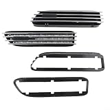 Kotflügel-Entlüftungsgitter-Verkleidung, silber-schwarz, für BMW E46 für M3 2001 bis 2006, OEM-kompatibel, zweiteiliges Set, enthält linke und rechte Einheiten
