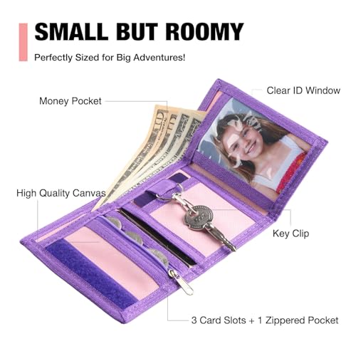 Image of Kids Wallet: Unicorn Zipper Wallet for Girls & Teens - Magic Sticker, Novelty Coin Pocket