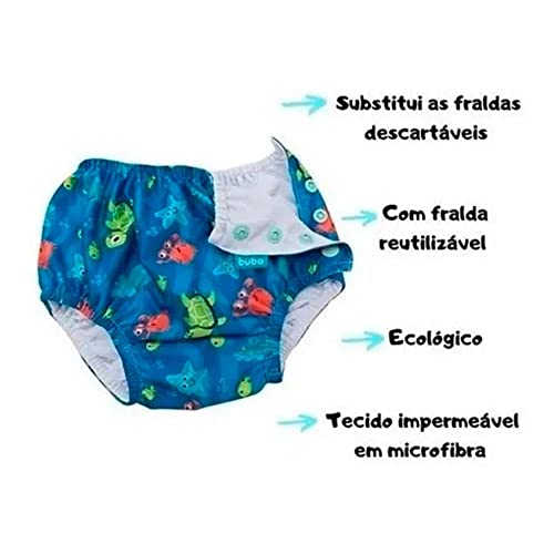 SUNGA DE BANHO COM FRALDA REUTILIZAVEL - MAR - P