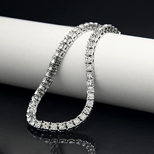 Zealian Hip Hop Alloy Tennis 3Mm Cubic Zirconia Sliver Plated Bracelet 8Inches For Men Women(S3Mm7In) #TOP3