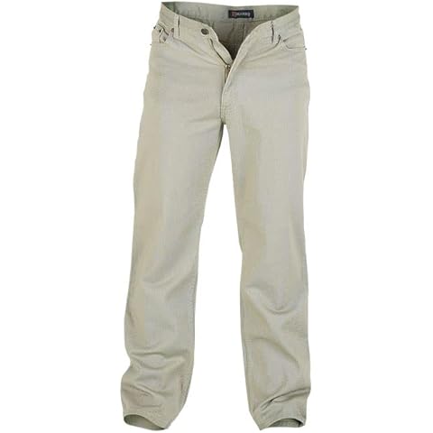 D555 Duke Mens Kingsize Comfort Fit Stretch Jeans Stone 44 Waist Regular Leg (Comfort) Cover