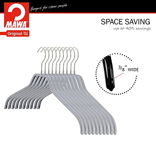 Mawa By Reston Lloyd Silhouette Series Non Slip Saving Clothing Hanger For Shirts And Dresses, Style 41/F,Set Of 140, Silver #TOP6