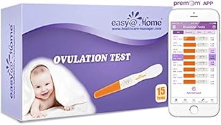 Easy@Home 15 Ovulation Predictor Kit Test Sticks, Midstream Fertility Tests, Powered by Premom Ovulation Predictor App