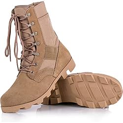 QAXZESA de los hombres Ultraligero Respirable Militar Botas Exterior Desierto botines tácticos Botas de combate Bota de patrulla del ejército Zapatos de policía de seguridad,Sand color-43