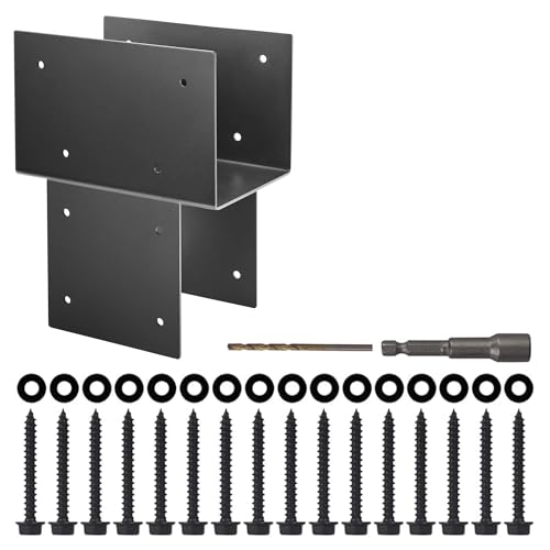 Yartro 4 Pack 6x6 (Actual 5.5"x5.5") Metal Steel Post Cap Tie Brackets, Heavy Duty Pergola Bracket & Post to Beam Connector for Gazebo, Deck, Patio by Yartro - Used condition - US$134.91