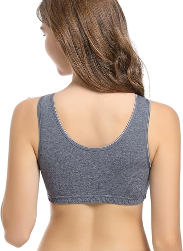 Image of CAKYE 3 Pack Cotton Maternity Nursing Bras Breastfeeding Sleep Bralette