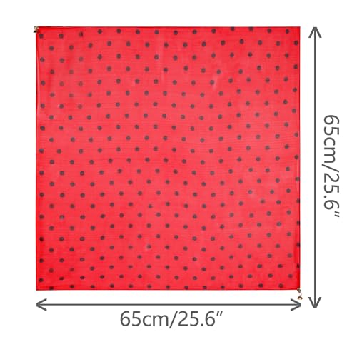 Women's 1950s Polka Dots Chiffon Square Scarf, Retro Pendant Necklace Scarves with Magnetic Buckle3