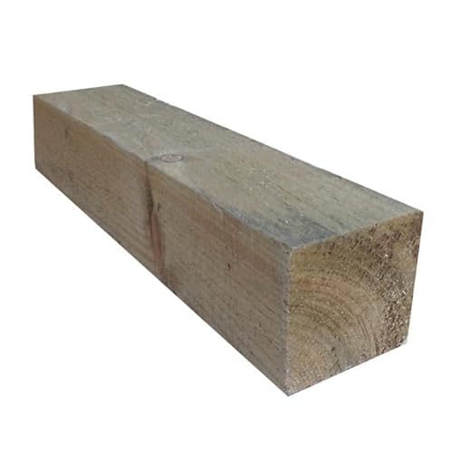 Square wooden post 8ft X 4" fence posts stained treated garden timber wood 2.4m X 100mm, Timber Fencing Post Fence,4 x 4 fence posts,4x 4 wood post, 4x 4 timber posts (10)
