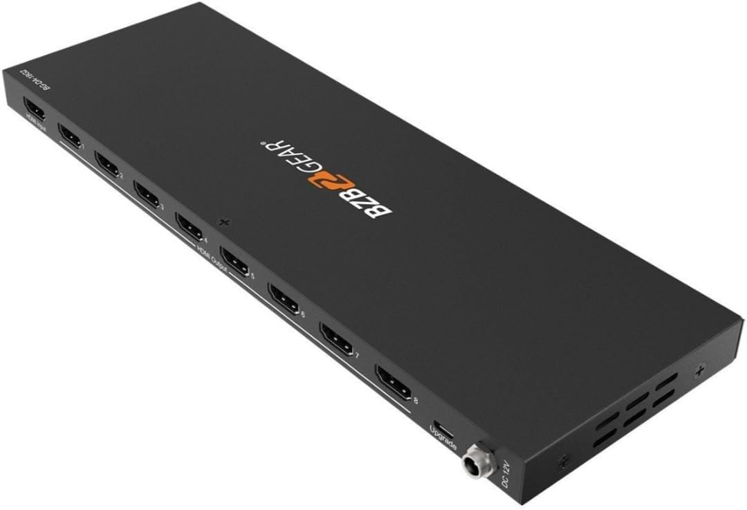 BZBGEAR 1x8 4K UHD Ultra Slim HDMI Splitter with EDID Management - BG-DA-18G2