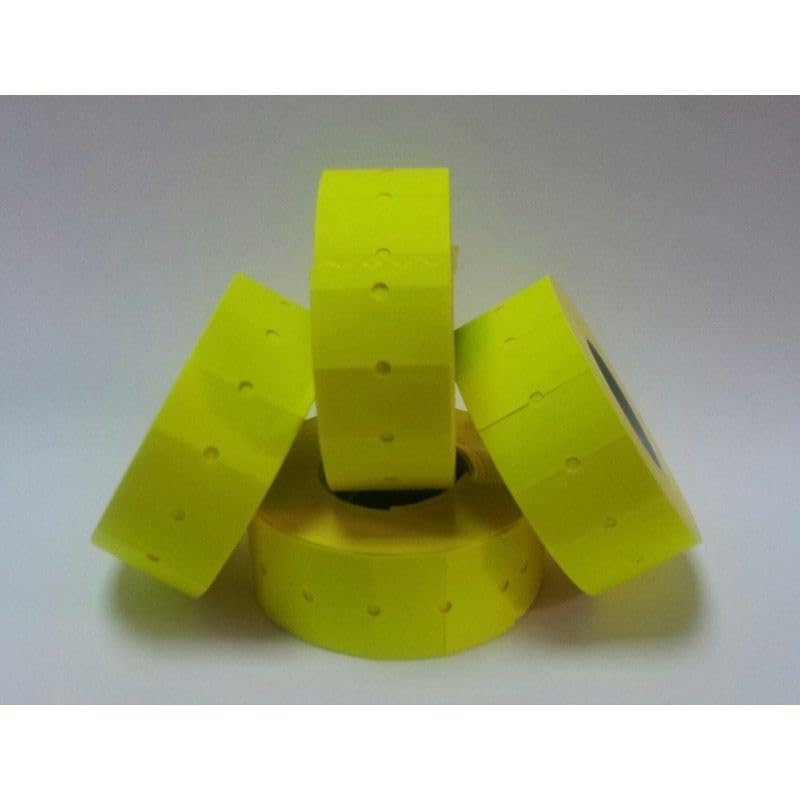 JIO CT1 21 x12 mm Price Gun Label Fl.Yellow Stickers Tags, Compatible with Avery, sato, Puma, Lynx, motex & Many More Price Gun Refill for Retail Shop and Tagging 30-Roll