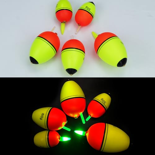 CWSDXM Slip Bobbers Float, EVA Fishing Floats and Bobbers with Hole for Crappie, Walleye, Panfish & Bass, Adjustable Sliding Bobbers with Floatage from 0.35oz to 4.23oz (30g Floatage-5PCS) - image 4
