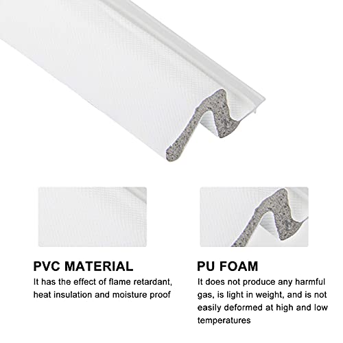 Kerf Weather Seal Stripping 3 Pcs 84 Inch White Resilient Pu Foam Door Weatherstrip Seal, Ideal For Various Doors With Slot, Total 21 Ft #TOP6