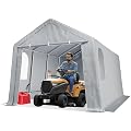 GarveeLife Carport Canopy, 10x20 FT Heavy Duty Carport Waterproof, Portable Garage with Removable Sidewalls & Doors Car Canopy with All-Season Tarp for Motorcycle, Bike, Garden Tools, Grey