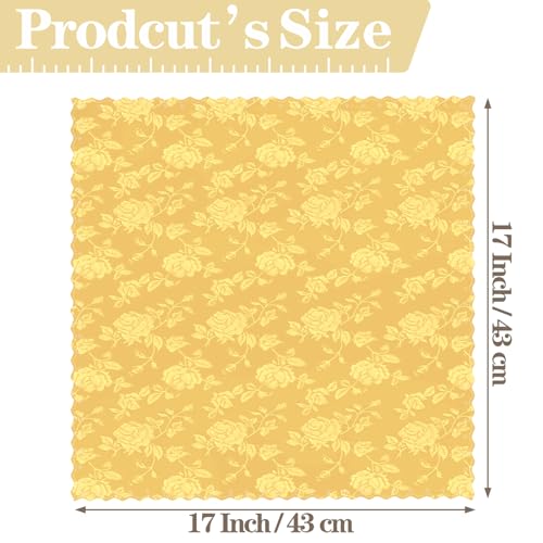 24 Servilletas Jacquard Satinadas 43x43 cm Dorado miniatura 3