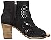 TOMS Women's Majorca Peep Toe Boot, Black Diamond Perforated Suede Mix, 11 Medium US