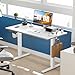Sweetcrispy Electric Standing Desk Adjustable Height, 40x24 Inch Sit Stand Up Home Office Desks Computer Workstation PC Work Table with 3 Memory Preset Splice Wood Board Metal Frame, White