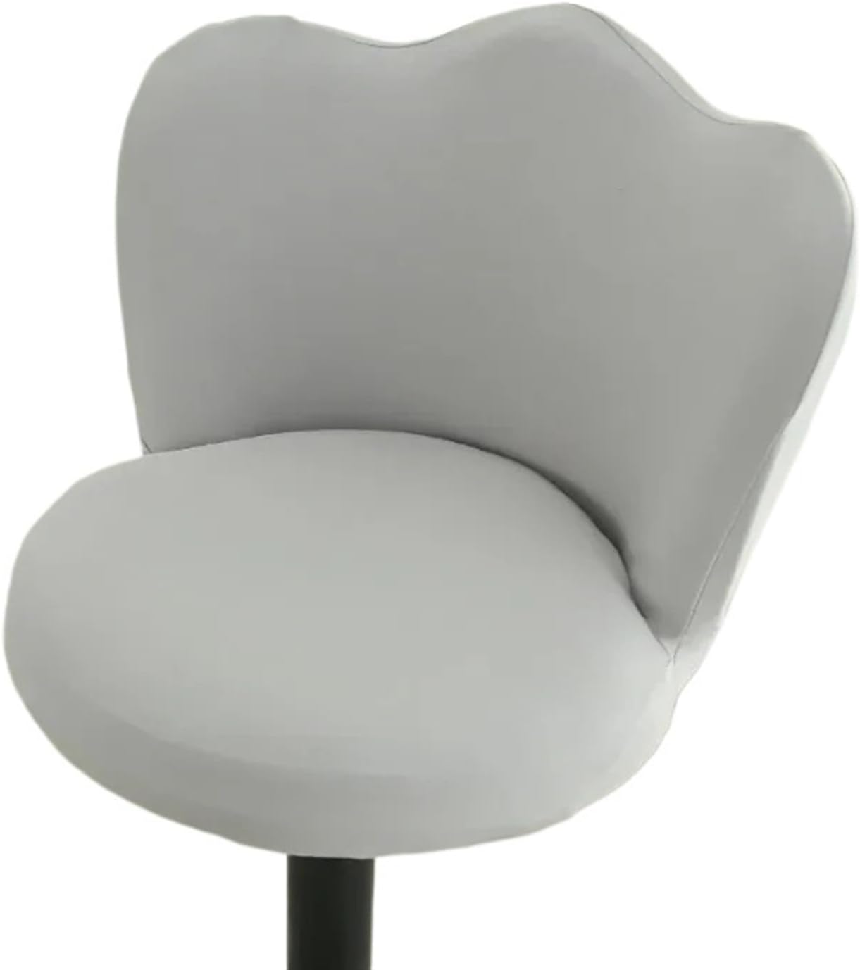 Printing Bar Stools Cover，Stretch Bar Stool Chair Slipcovers with Petal Backs ，Swivel Chair Slipcovers with Back，Removable Seat Protector Case for Living Room，Kitchen Island(Grey1 White,4pcs)
