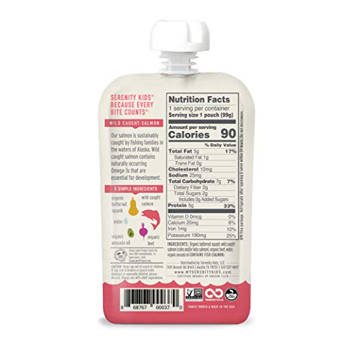 image for Serenity Kids Baby Food, Wild Caught Coho Salmon with Organic Butternu
