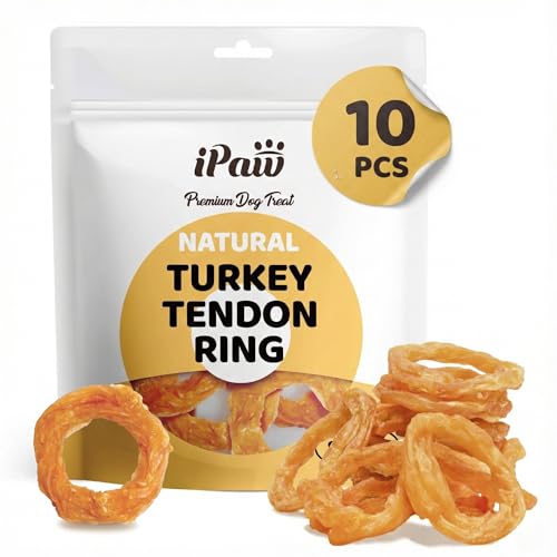 iPaw-10-Pcs-Value-Pack-Turkey-Tendons-for-Dogs-Single-Protein-Hypoallergenic-All-Natural-Human-Grade-Puppy-Chew-Rawhide-Alternative-Dog-Treats-Ring-Small iPaw 10 Pcs Value Pack Turkey Tendons for Dogs, Single Protein, Hypoallergenic, All Natural Human Grade Puppy Chew, Rawhide Alternative Dog Treats, Ring (Small) - Image 1
