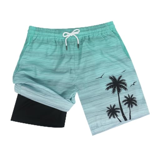 Mens Swim Trunks with Compression Liner 7